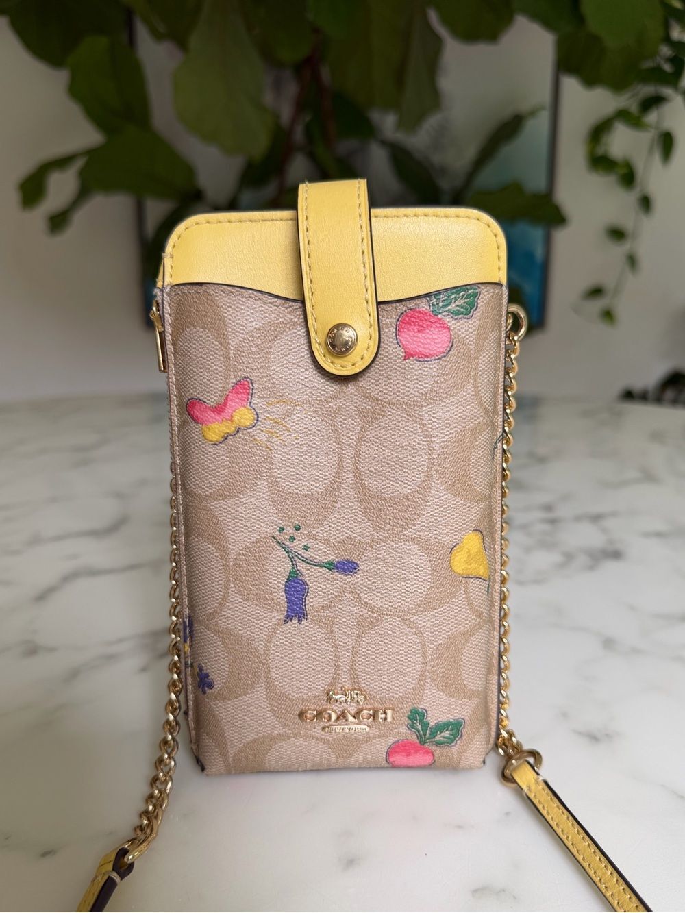 COACH Phone Crossbody In Signature Canvas With Dreamy Veggie Print C8721